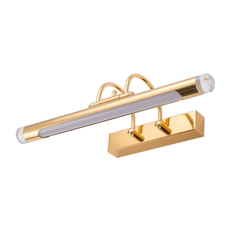 Lisslune | 16"/21" Width Cylindrical Vanity Light Fixture Modernism Style Metallic LED Indoor Wall Lamp in Gold, Warm/White Lighting