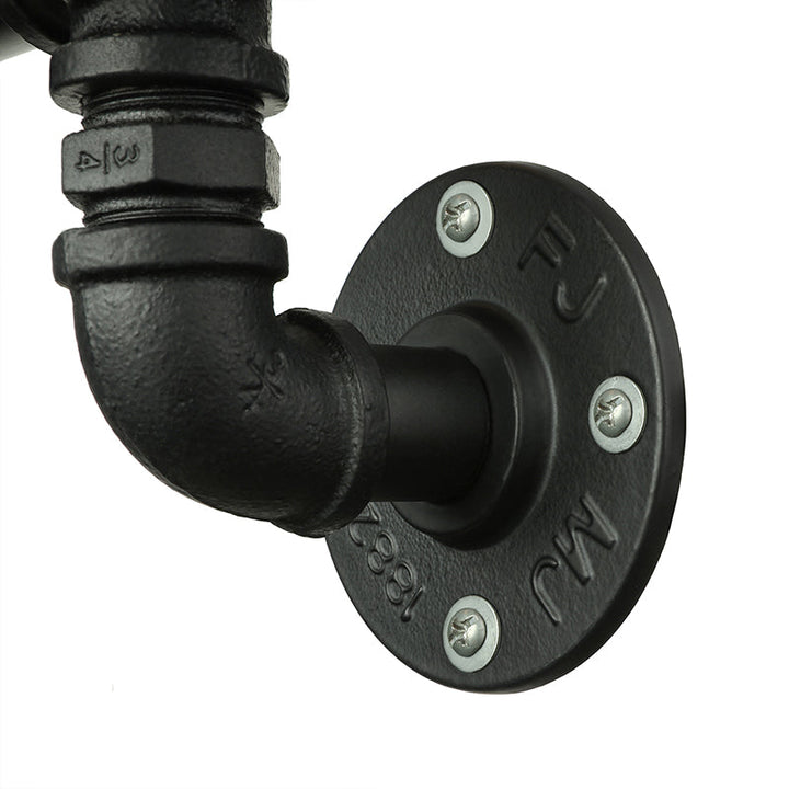 Skørter | 2/3 Lights Wall Mount Light with Pipe and Meter Metal Steampunk Restaurant Wall Lighting in Black
