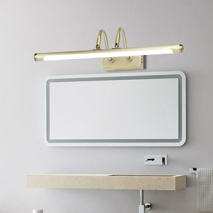Lisslune | Tube Designer Lighting Modern Metal 16.5"/20.5" W LED Gold Finish Adjustable Wall Lamp with Curved Arm, Warm/White Light