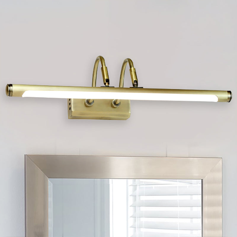 Lisslune | Tube Designer Lighting Modern Metal 16.5"/20.5" W LED Gold Finish Adjustable Wall Lamp with Curved Arm, Warm/White Light