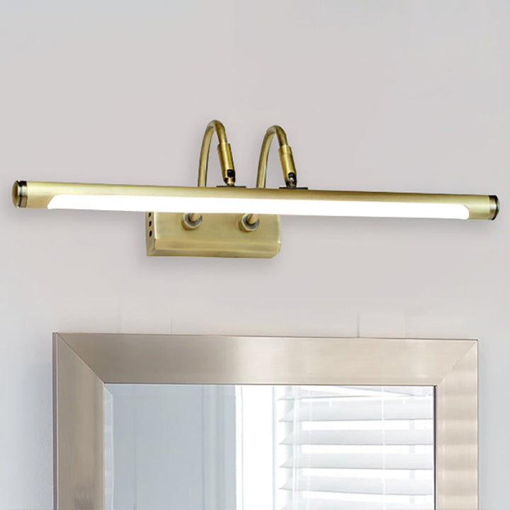 Lisslune | Tube Designer Lighting Modern Metal 16.5"/20.5" W LED Gold Finish Adjustable Wall Lamp with Curved Arm, Warm/White Light