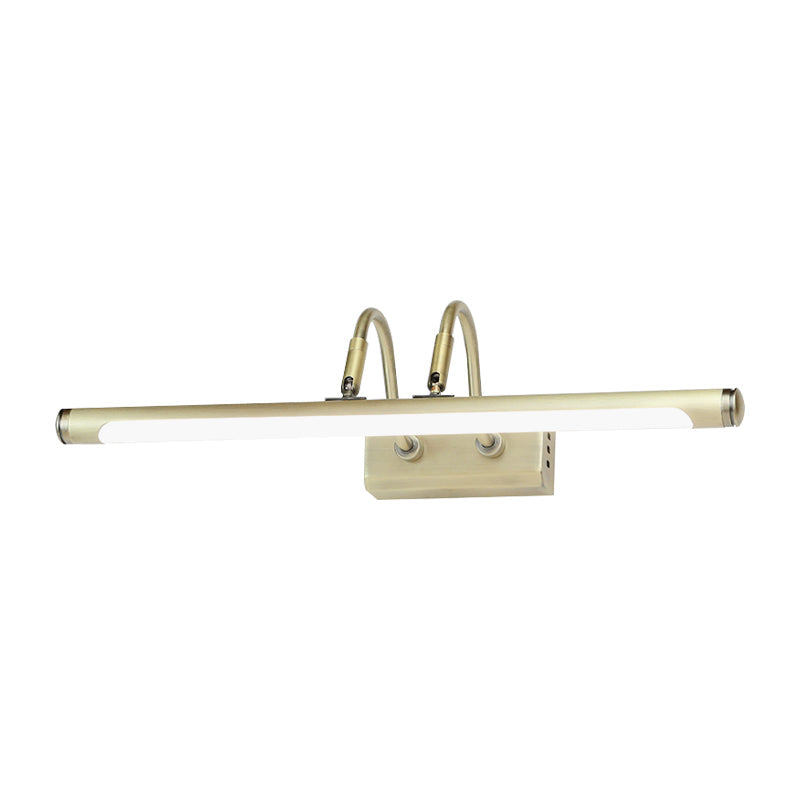 Lisslune | Tube Designer Lighting Modern Metal 16.5"/20.5" W LED Gold Finish Adjustable Wall Lamp with Curved Arm, Warm/White Light