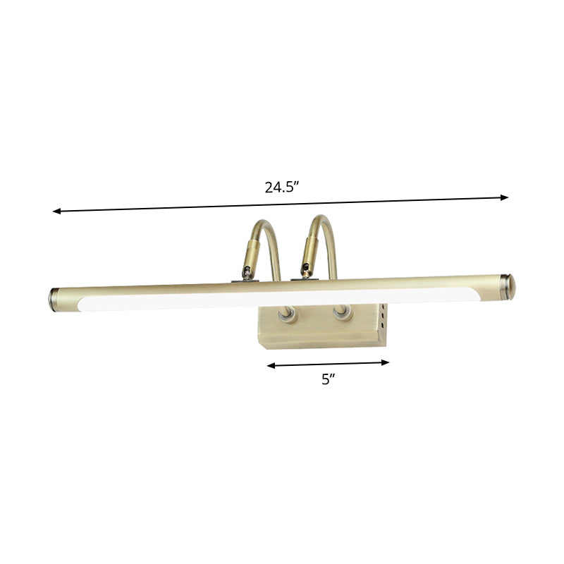 Lisslune | Tube Designer Lighting Modern Metal 16.5"/20.5" W LED Gold Finish Adjustable Wall Lamp with Curved Arm, Warm/White Light