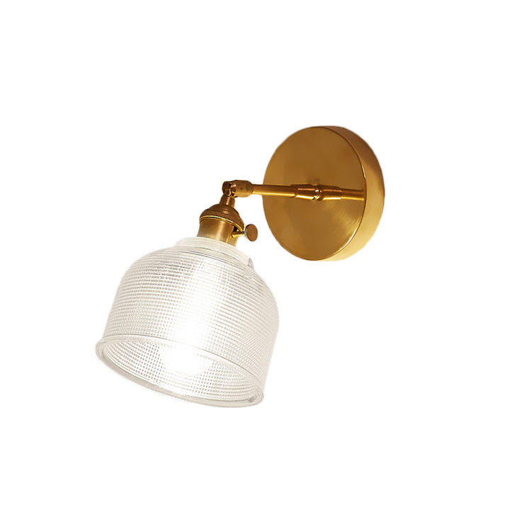 Lisslune | Clear Prism Glass Dome Wall Sconce Industry 1 Light Bedroom Lighting Fixture