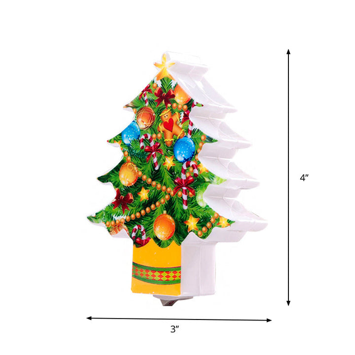 Skørter | Christmas Tree Plug-in Wall Lamp Kids Plastic Green LED Night Light for Bedroom