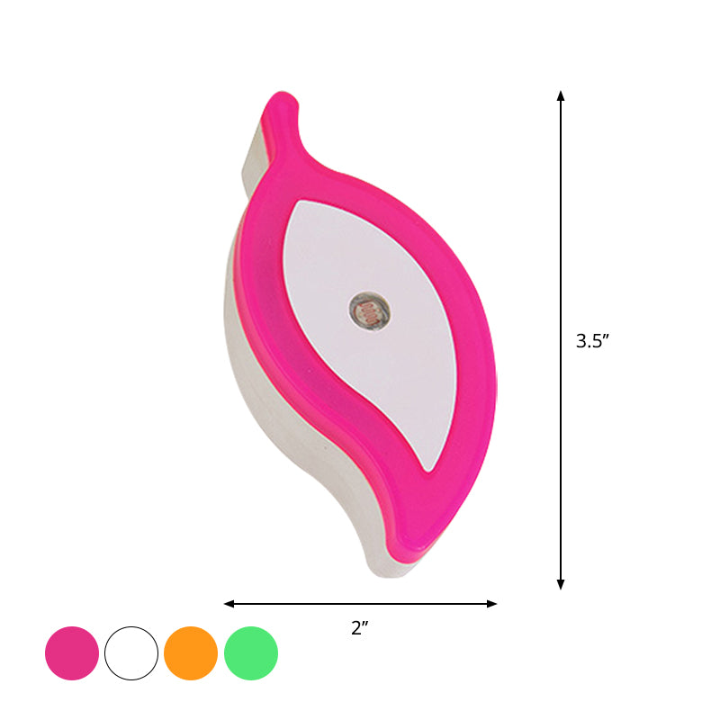 Skørter | Plastic Leaf Mini Wall Light Ideas Cartoon Green/Pink/White Plug-in LED Night Light for Nursery