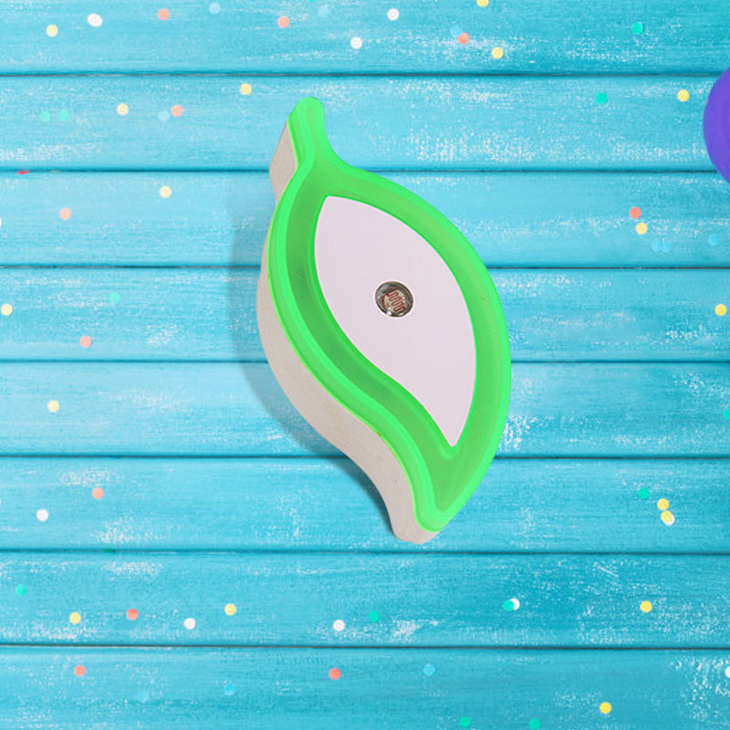 Skørter | Plastic Leaf Mini Wall Light Ideas Cartoon Green/Pink/White Plug-in LED Night Light for Nursery