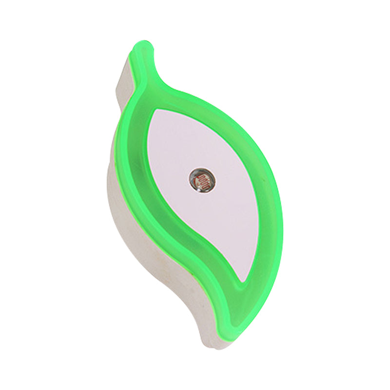 Skørter | Plastic Leaf Mini Wall Light Ideas Cartoon Green/Pink/White Plug-in LED Night Light for Nursery