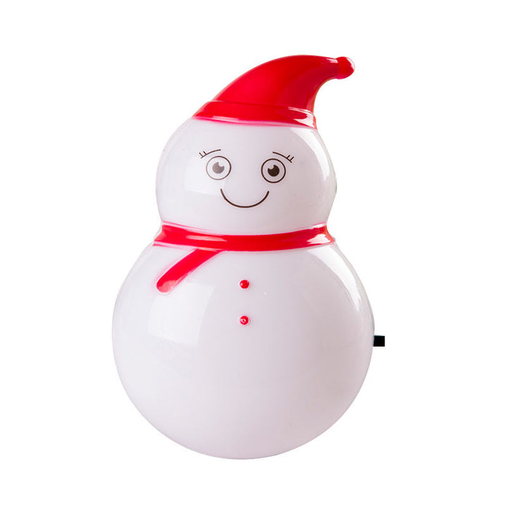 Skørter | Children snowman plastic night light plug-in LED wall lamp in red and white for children's room