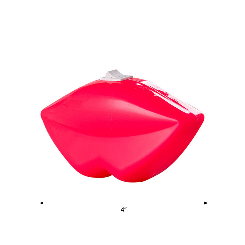 Skørter | Lip-shaped plastic LED wall light Decorative red socket night light for the bedroom