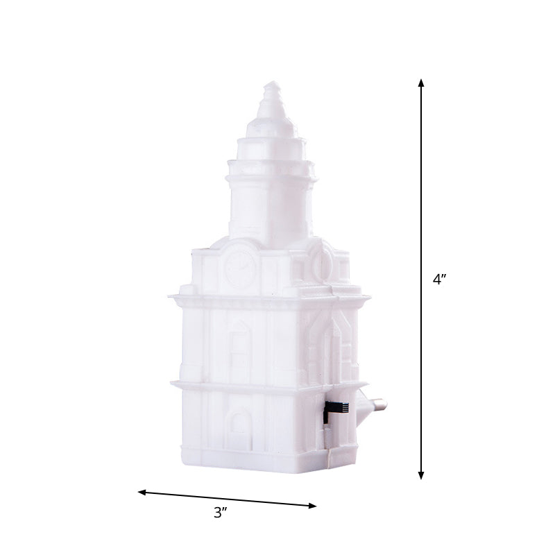 Skørter | White Castle Plug-in Wall Night Light Cartoon LED Plastic Night Light for Children's Room