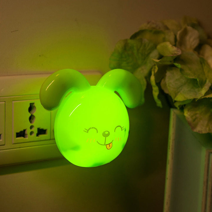 Skørter | Dog Mini Plug-in Night Light Cartoon Plastic Children Bedside LED Wall Lamp in Green
