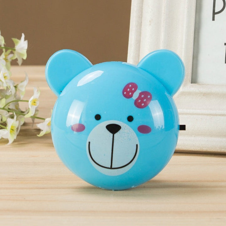 Skørter | Cartoon LED Night Light Blue Bear Small Pluggable Wall Lamp with Plastic Shade
