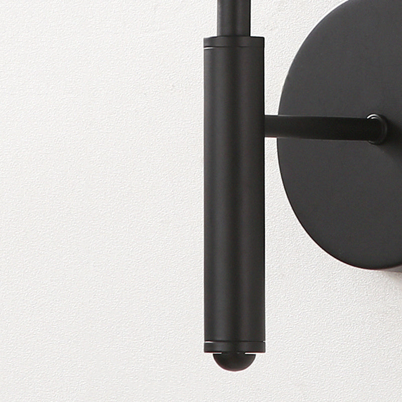 Lisslune | Modern Globe Wall Lighting 1 Bulb Clear Textured Glass Wall Lamp in Black