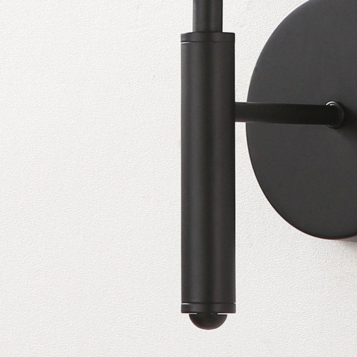 Lisslune | Modern Globe Wall Lighting 1 Bulb Clear Textured Glass Wall Lamp in Black