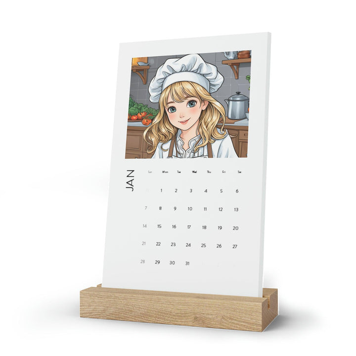 Lisslune | 2024 Sustainable Young Chef Customizable Photo Desk Calendar with Eco-Friendly Design