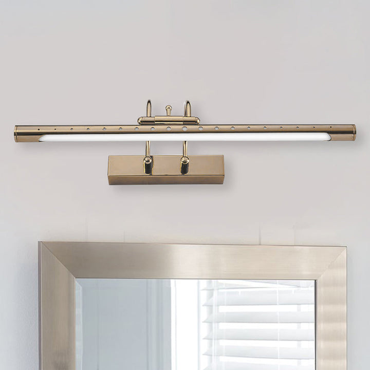 Lisslune | 14"/19" Diameter Tube Wall Lighting with Arc Arm Modern Design Metal Warm/White Light LED Bathroom Vanity Lighting System in Gold
