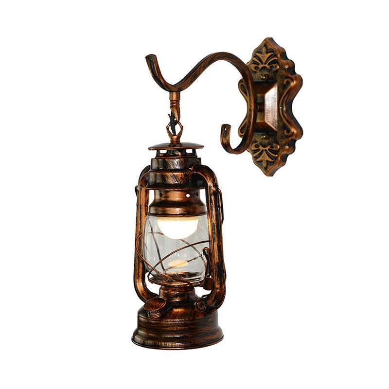 Lisslune | 1 Light Bright Glass Wall Lamp Light Coastal Bronze Kerosene Living Room Lighting Fixture