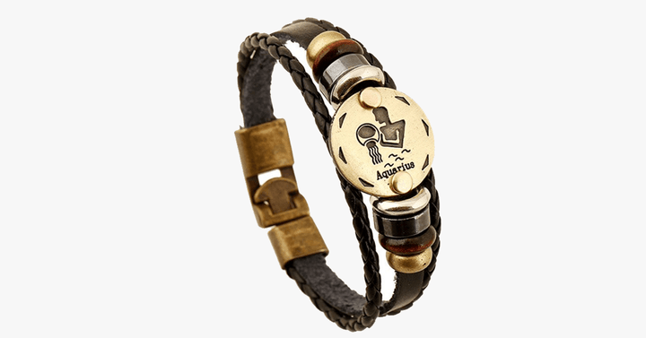 Lisslune | Zodiac Bracelet - Gallstone Leather Bracelet - Available for all zodiac signs