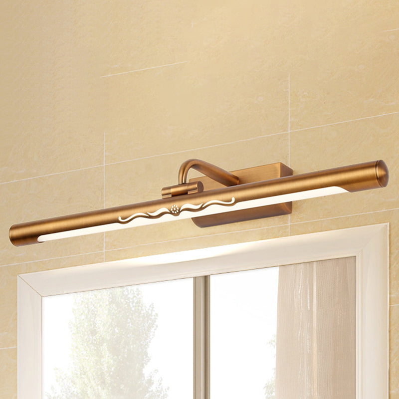 Lisslune | Vintage Linear Wall-Mounted Lighting with Straight Arm Metal 18"/22.5" Wide LED Bedroom Vanity Lighting in Bronze