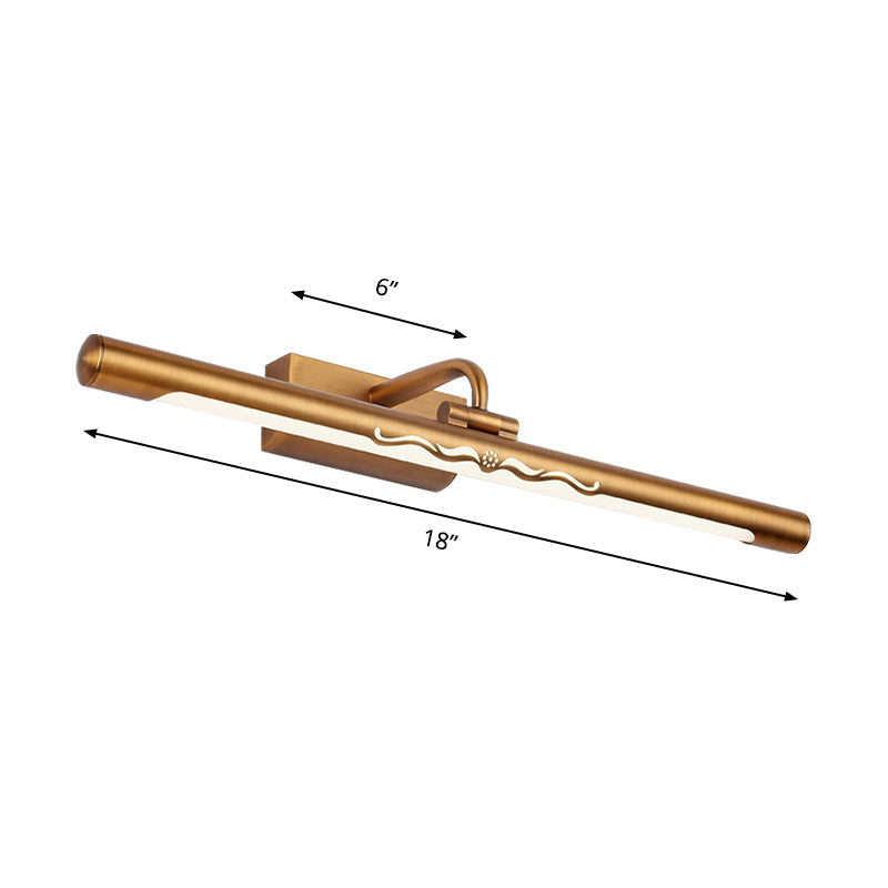 Lisslune | Vintage Linear Wall-Mounted Lighting with Straight Arm Metal 18"/22.5" Wide LED Bedroom Vanity Lighting in Bronze