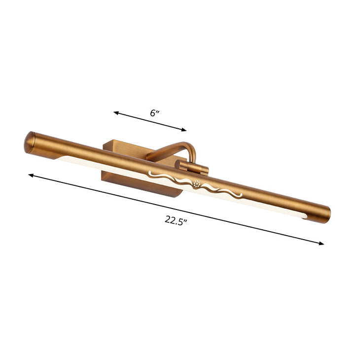 Lisslune | Vintage Linear Wall-Mounted Lighting with Straight Arm Metal 18"/22.5" Wide LED Bedroom Vanity Lighting in Bronze