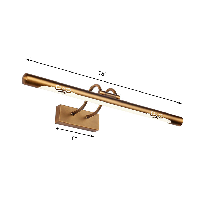 Lisslune | Modernism Pipe Vanity Wall Lamp Metal LED Bathroom Wall Light in Bronze Finish, 18"/29.5" W