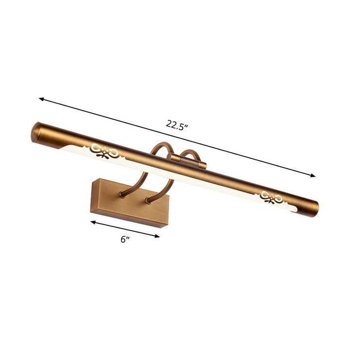 Lisslune | Modernism Pipe Vanity Wall Lamp Metal LED Bathroom Wall Light in Bronze Finish, 18"/29.5" W