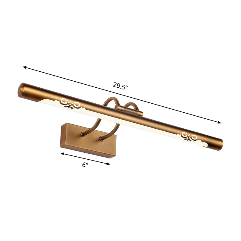 Lisslune | Modernism Pipe Vanity Wall Lamp Metal LED Bathroom Wall Light in Bronze Finish, 18"/29.5" W