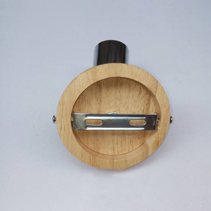 Lisslune | Minimalistic Mini Wall Lamp with Cup Shaped 1 Light Wooden and Metal Wall Lamp in Black