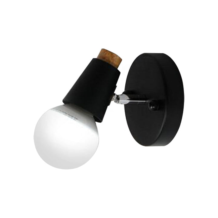 Lisslune | Metal cup-shaped wall lamp with bare bulb industrial 1-light bathroom wall lamp in black