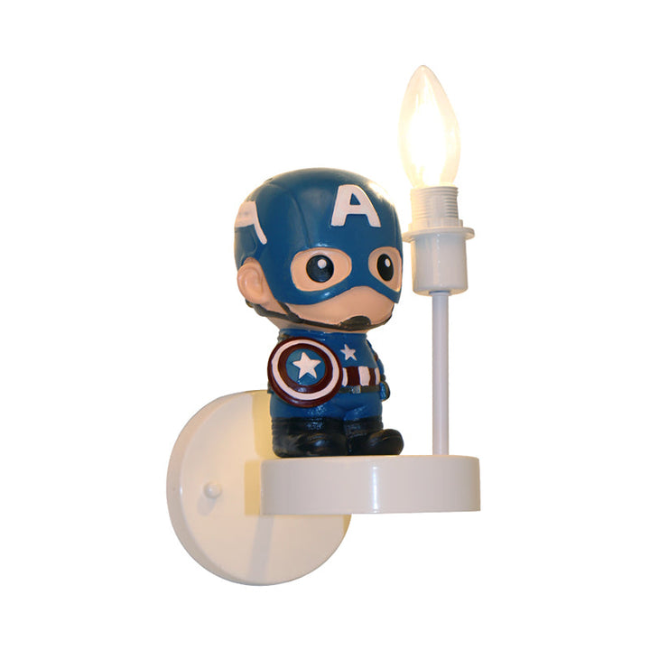 Skørter | Resin Mini Soldier Wall Lamp Children 1 Lamp Blue Sconces Ideas with Exposed Bulb Design