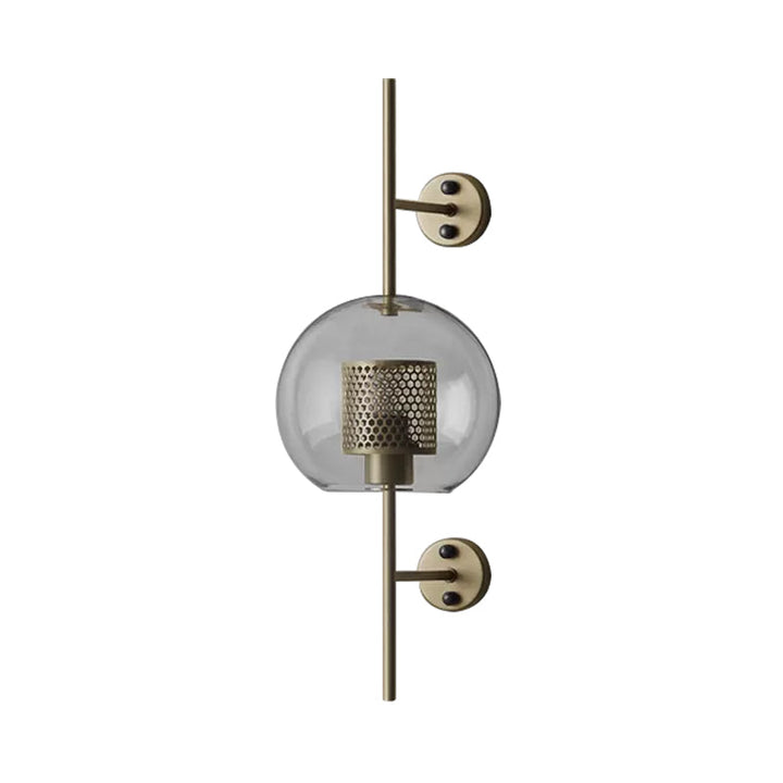 Skørter | 8"/9.5" W Global Bedroom Wall Light Colonial Clear Glass 1 Light Bronze/Silver Gray Wall Lamp with Inner Cylinder Wire Mesh
