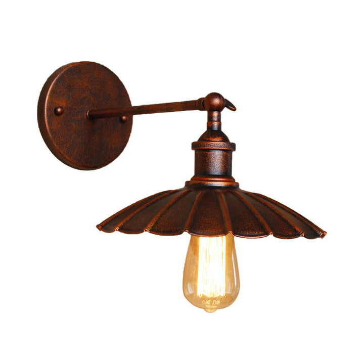 Skørter | Vintage Stylish Golf Wall Lamp 1 Lamp Metal Rotatable Wall Mount Light in Dark Rust/White