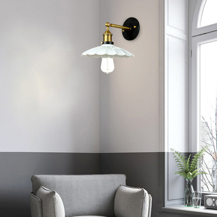 Skørter | Vintage Stylish Golf Wall Lamp 1 Lamp Metal Rotatable Wall Mount Light in Dark Rust/White