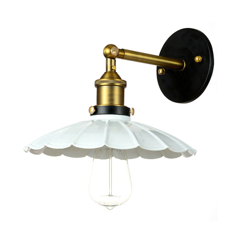Skørter | Vintage Stylish Golf Wall Lamp 1 Lamp Metal Rotatable Wall Mount Light in Dark Rust/White