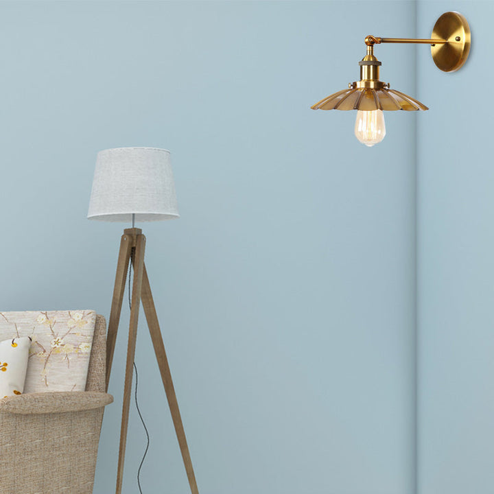Skørter | Vintage Stylish Golf Wall Lamp 1 Lamp Metal Rotatable Wall Mount Light in Dark Rust/White
