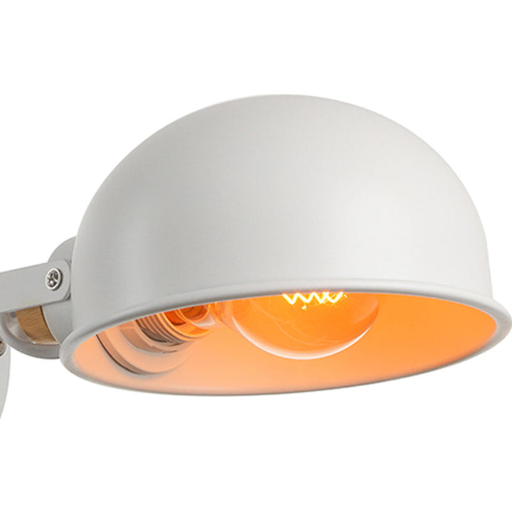Lisslune | 1 Head Wall Lamp with Dome Shade Metal Modernist Bedroom Wall Mount Light in White