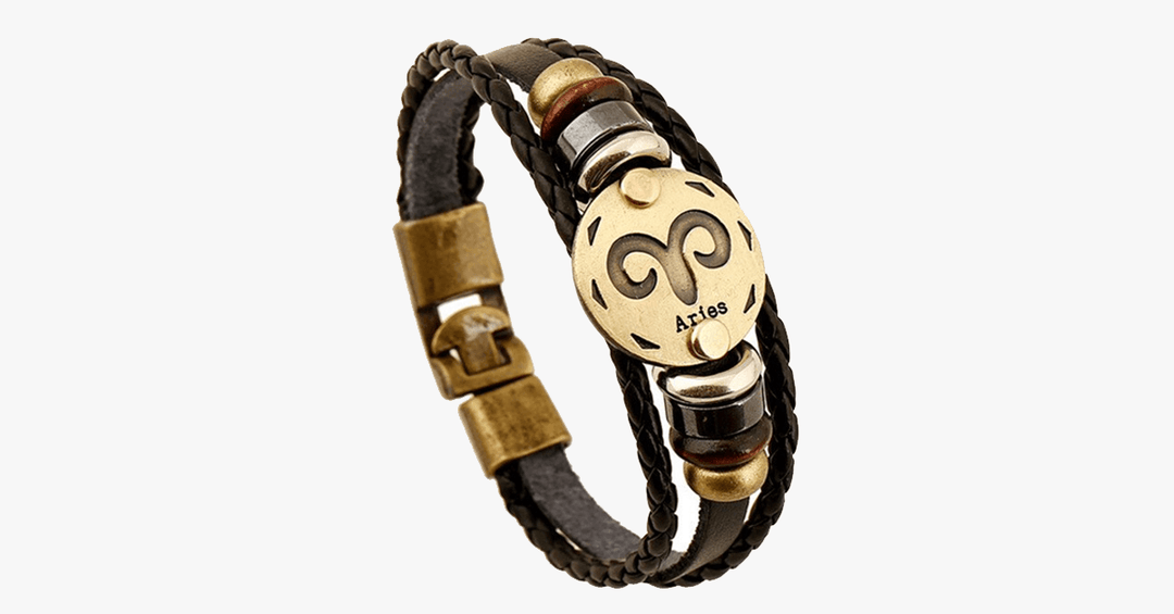 Lisslune | Zodiac Bracelet - Gallstone Leather Bracelet - Available for all zodiac signs