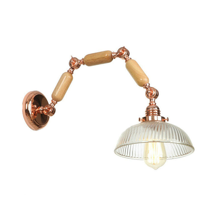 Lisslune | A wall lamp with a bowl shade ribbed glass vintage style living room wall light fixture