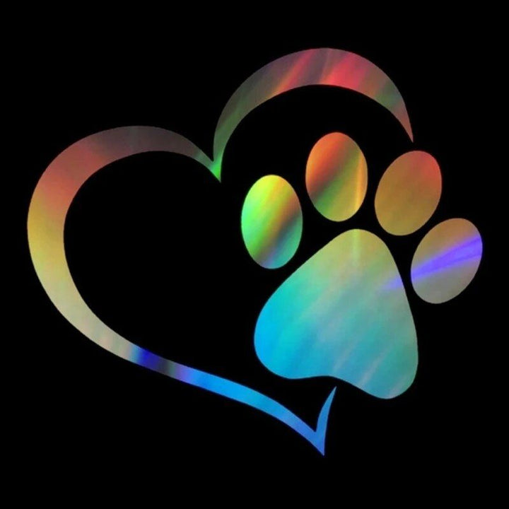 Lisslune | Beautiful Heart & Paw Print Car Sticker