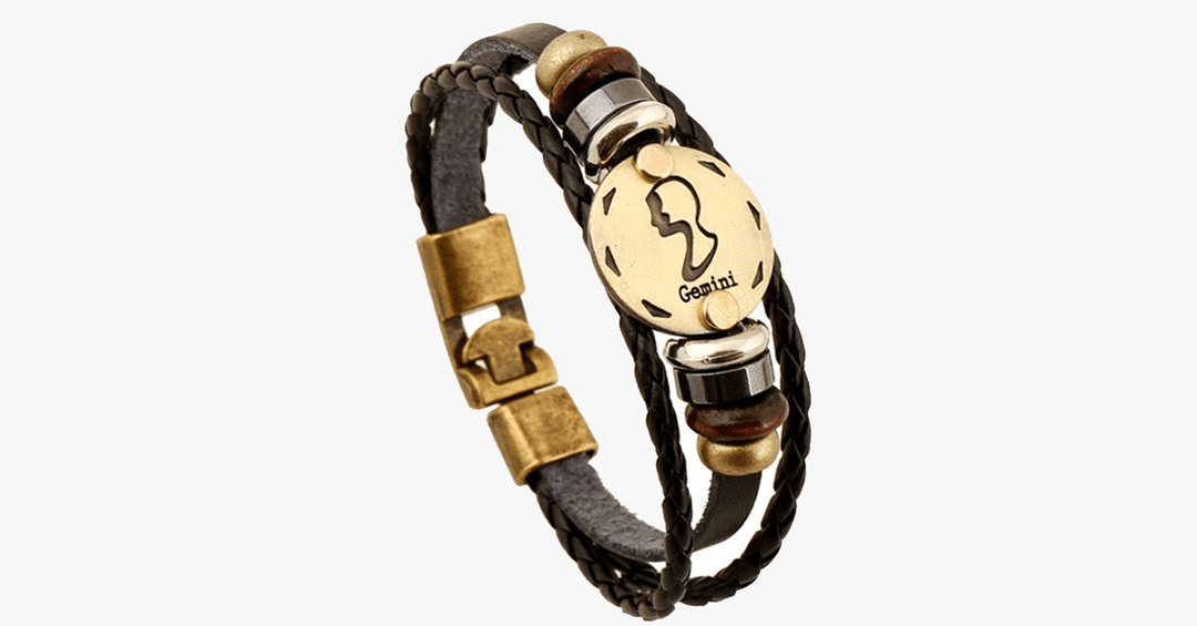 Lisslune | Zodiac Bracelet - Gallstone Leather Bracelet - Available for all zodiac signs