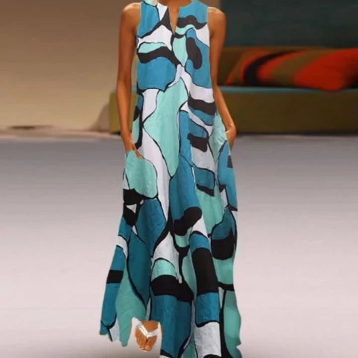 Ladies max dress with graphic print and flowing cut Lisslune