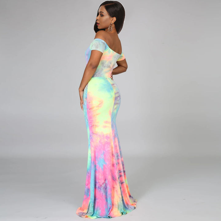 Women's maxi dress with off-shoulders and trendy neckline Lisslune