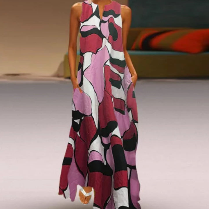 Ladies max dress with graphic print and flowing cut Lisslune