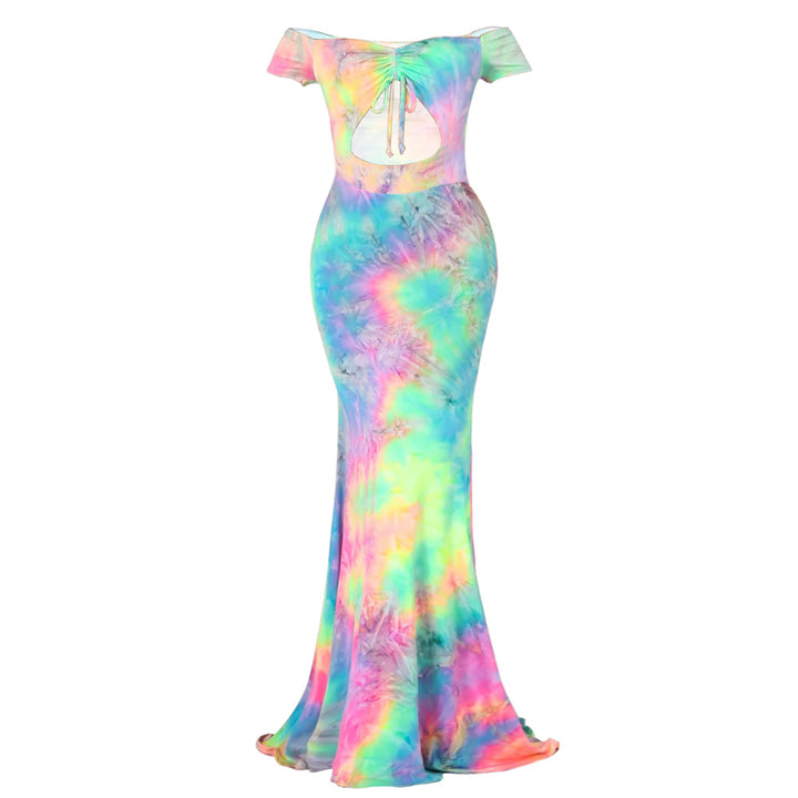 Women's maxi dress with off-shoulders and trendy neckline Lisslune