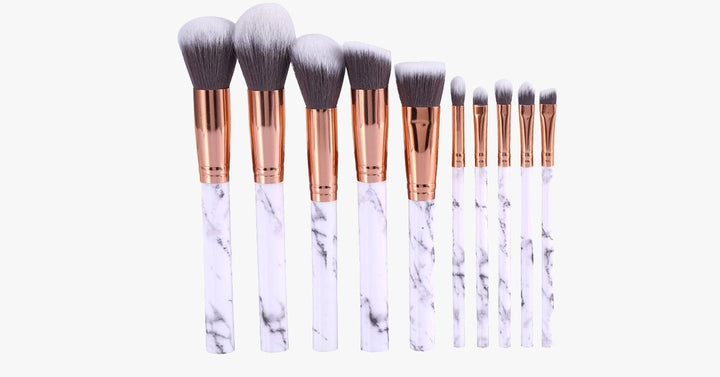 Lisslune | Chic Brush Set with Marble Handle - Versatile Luxuriously Looking Brushes