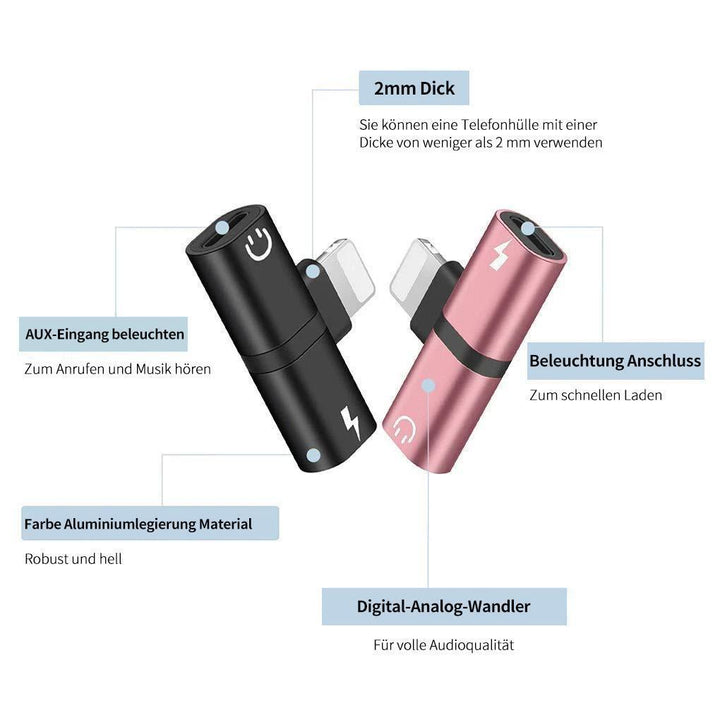 Lisslune | 4 in 1 headphone lightning adapter for iPhone