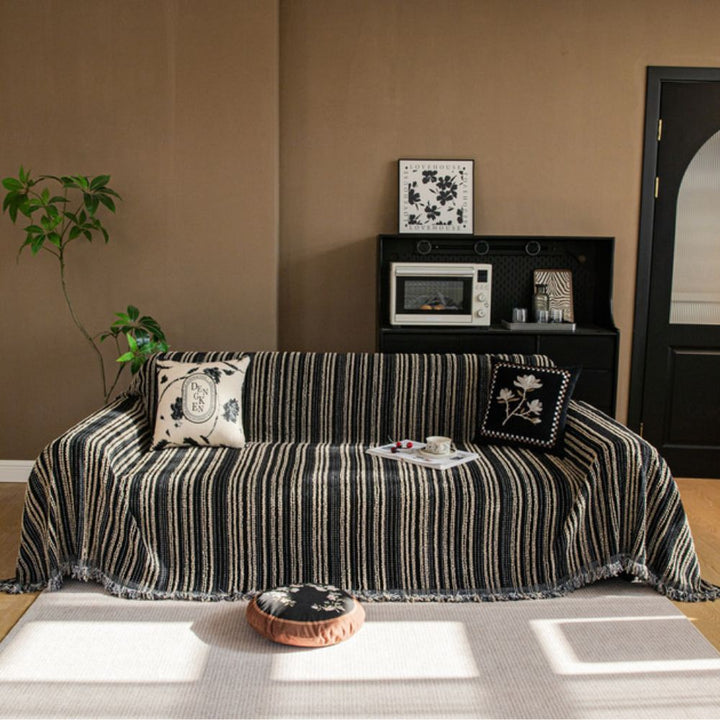 Lisslune | Regal Stripes Chenille Sofa Cover