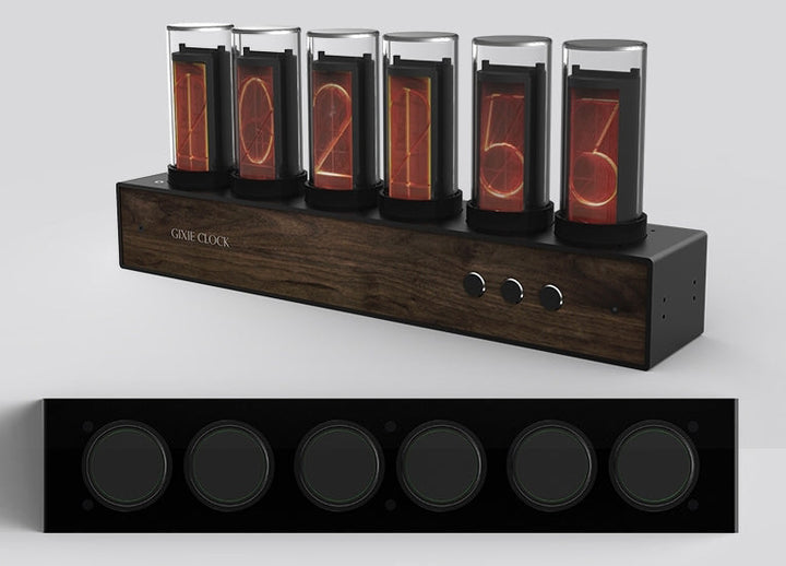 Lisslune | DIY Solid Wood Glow Tube 6-Bit Digital Clock with 7 Modes, Magnetic Design, Adjustable Color and Precise Timing, The Best Handmade Gift for Him or Her